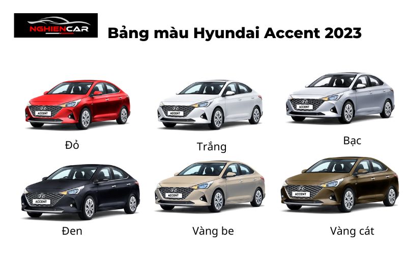 Bảng màu Hyundai Accent 2023