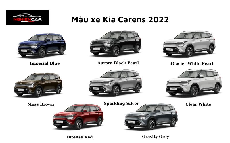 Màu sắc chiếc Kia Carens 2022