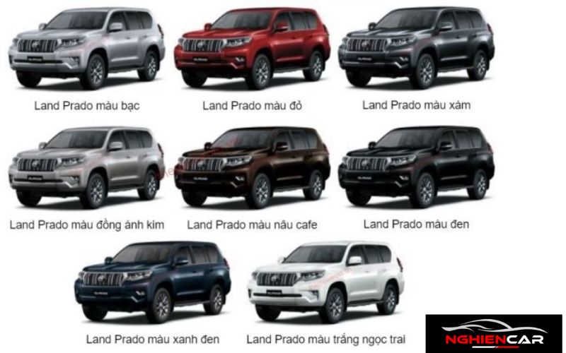 Màu xe Toyota Land Prado 2021