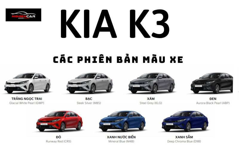 các phiên bản màu xe KIA K3 2022