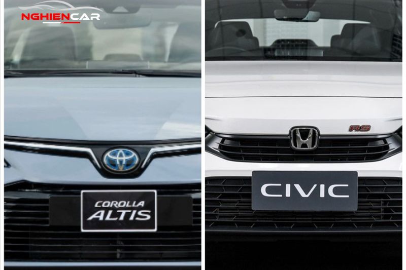 Đầu xe  Honda Civic vs Toyota Corolla Altis
