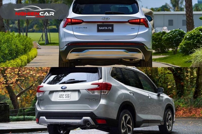 Phần thân xe Santafe và Subaru Forester