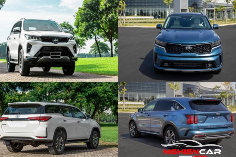 Trang bị ngoại thất Sorento và Fortuner